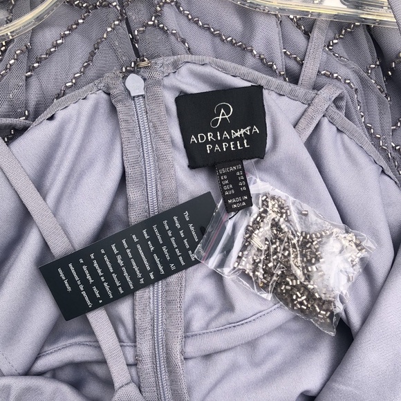 NWT Adrianna Papell beaded long dress - Picture 6 of 7